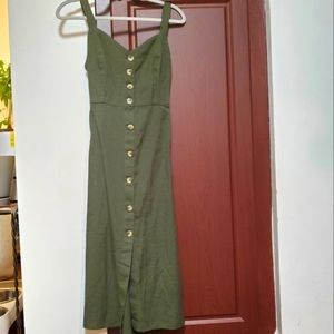 Japna olive green midi dress